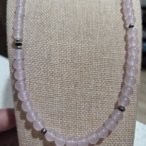 Elegant Rose Quartz Beaded Necklace